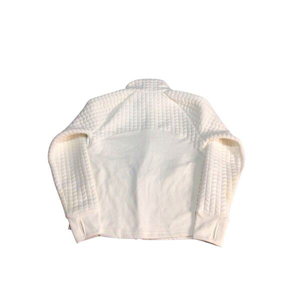 AVIA Womens Size Medium 8-10 White Quilted Full Zip Pockets Mixed Media Jacket - Picture 2 of 10